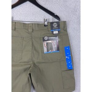Weatherproof Cargo Shorts Mens 38 Soft Olive Stretch Canvas 10 Inseam Travel New